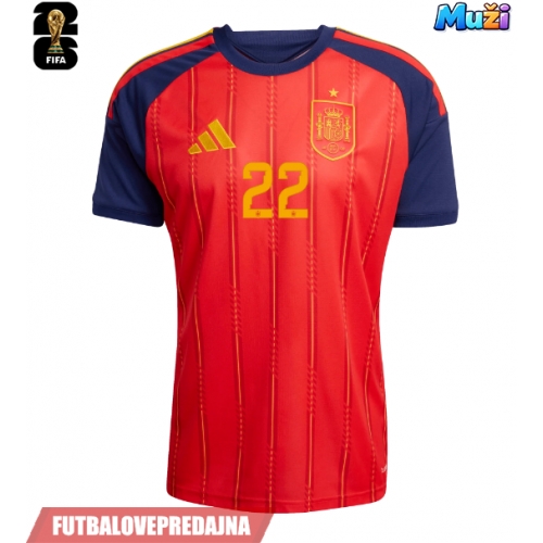 Lacne Muži Futbalové dres Španielsko Pau Cubarsi #22 MS 2026 Krátky Rukáv - Domáci